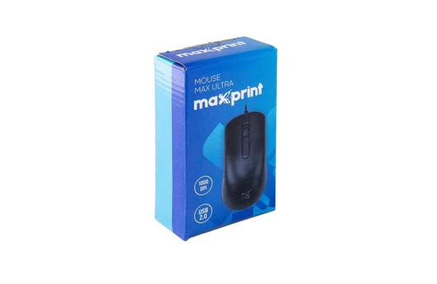 MOUSE MAX ULTRA USB 2.0 1000DPI CABO 1.25CM MAXPRINT - 60000081