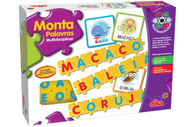 BRINQUEDO MONTA PALAVRAS 36 PEÇAS ELKA
