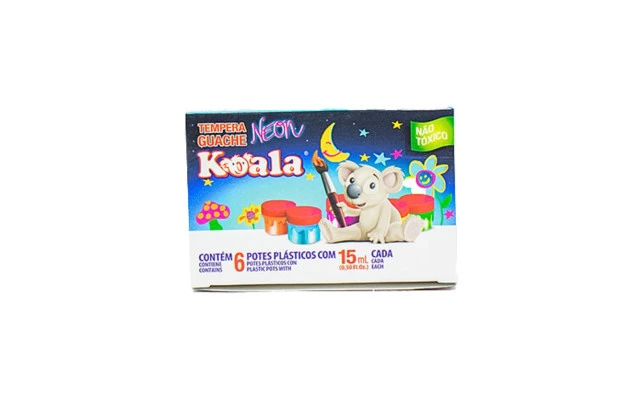 TINTA GUACHE NEON 6 CORES 15ML KOALA DELTA - 0040FLU