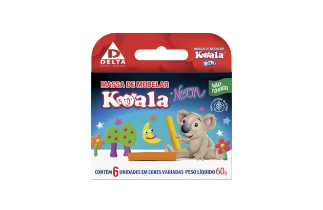 MASSA DE MODELAR NEON 6 CORES 60G KOALA DELTA - 0010