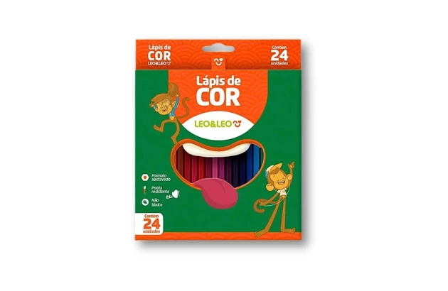 LÁPIS DE COR 24 CORES SEXTAVADO LEO&LEO - 4449