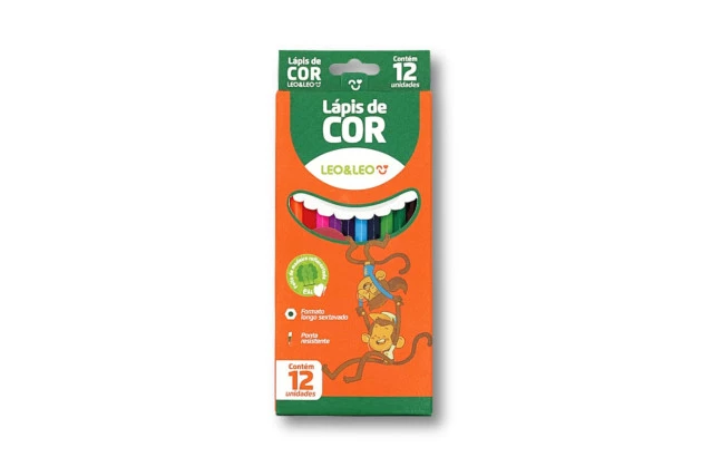 LÁPIS DE COR 12 CORES SEXTAVADO LEO&LEO - 4527