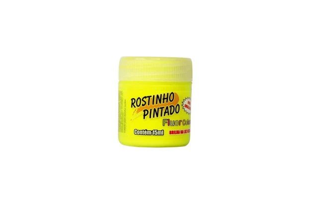 TINTA FACIAL LÍQUIDA 15ML FLUOR COLORS AMARELO FLUOR - ROSTINHO PINTADO 1014