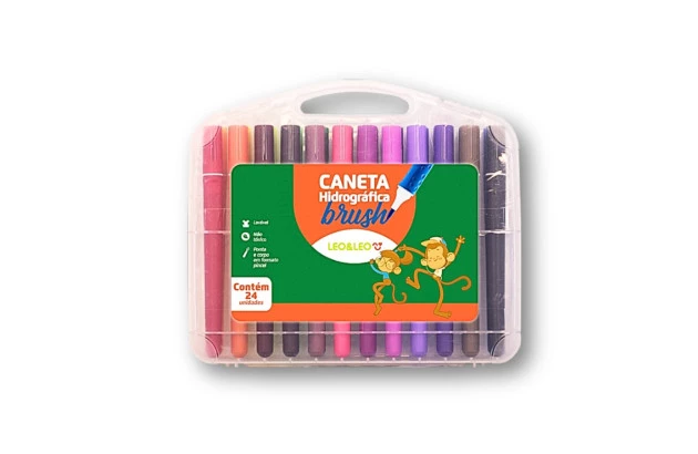 CANETA HIDROFRÁFICA BRUSH 24 CORES LEO&LEO - 72707