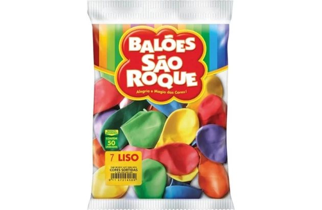 BALÃO LISO 7 POLEGADAS SORTIDO 50 UNDS SÃO ROQUE