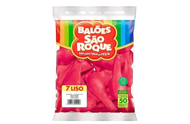 BALÃO LISO 7 POLEGADAS NEW PINK 50 UNDS SÃO ROQUE