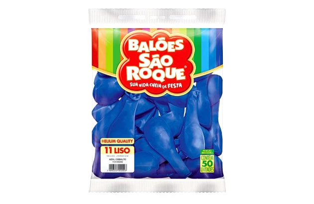 BALÃO LISO 11 POLEGADAS AZUL COBALTO HELIUM QUALITY 50 UNDS SÃO ROQUE