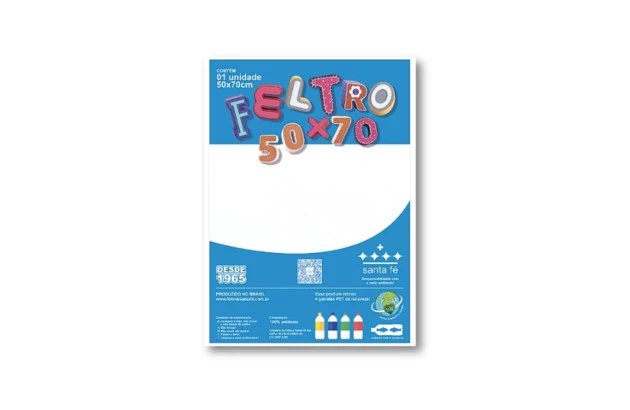 FELTRO LISO BRANCO 180G M2 50X70 BLISTER SANTA FÉ