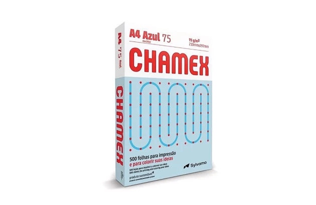 PAPEL SULFITE A4 AZUL 75G /M² COM 500 FOLHAS 210X297 MM - RESMA CHAMEX