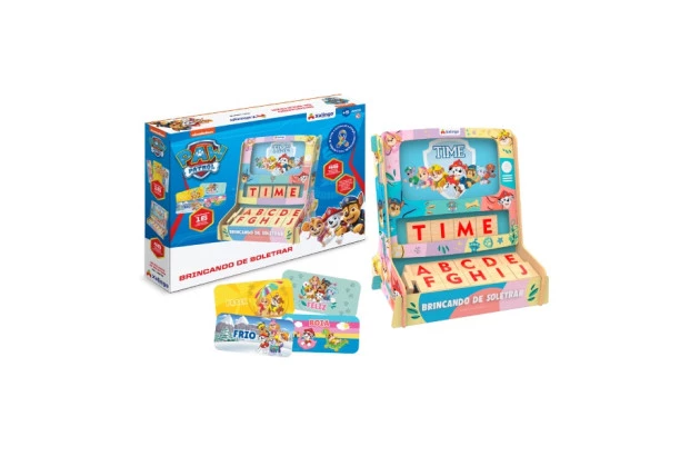 JOGO EDUCATIVO BRINCANDO DE SOLETRAR PATRULHA CANINA XALINGO - LINHA INCLUSIVA