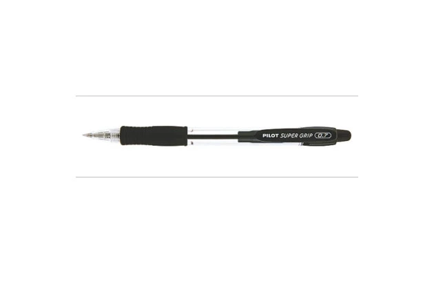 CANETA ESFEROGRÁFICA 0.7 SUPER GRIP PRETA RETRÁTIL PILOT
