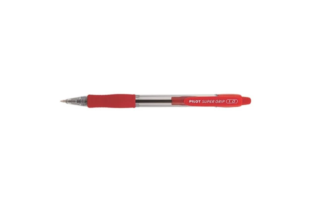 CANETA ESFEROGRÁFICA 1.0 SUPER GRIP VERMELHA RETRÁTIL PILOT