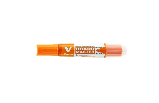 MARCADOR PARA QUADRO BRANCO RECARREGÁVEL V-BOARD MASTER LARANJA PILOT | PONTA MÉDIA