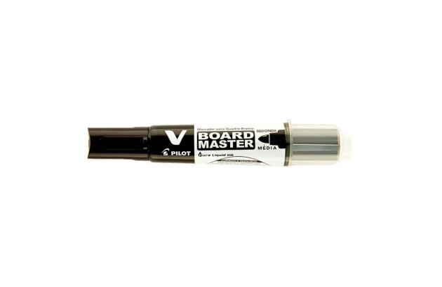 MARCADOR PARA QUADRO BRANCO RECARREGAVEL V-BOARD MASTER PRETO PILOT | PONTA MÉDIA