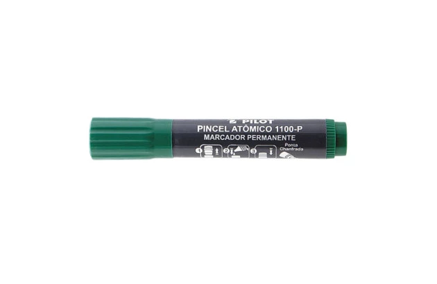 PINCEL ATÔMICO PERMANENTE PONTA CHANFRADA  RECARREGÁVEL 1100-P VERDE PILOT