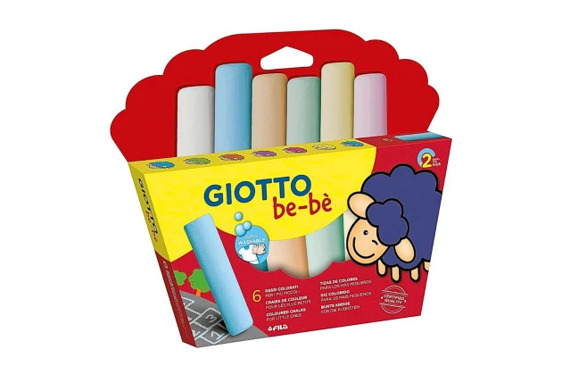 GIZ DE CHÃO JUMBO COLORIDO 6 CORES PARA MÃOS PEQUENAS | GIOTTO BE-BÉ