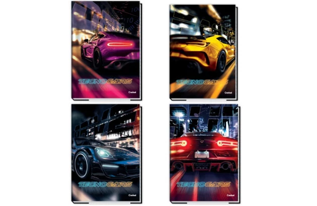 CADERNO CAPA DURA TECNO CARS 1 MATERIA CREDEAL