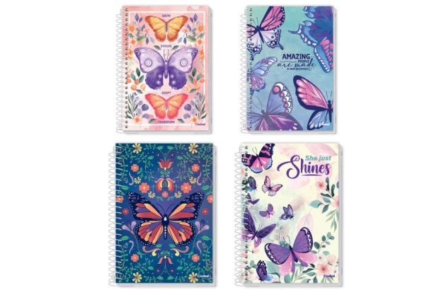 CADERNO CAPA DURA PURPURINA 10 MATERIAS CREDEAL