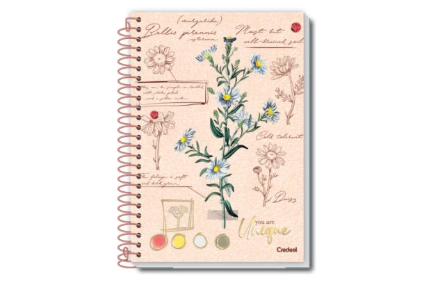 CADERNO CAPA DURA BOTANICAL 10 MATERIAS CREDEAL