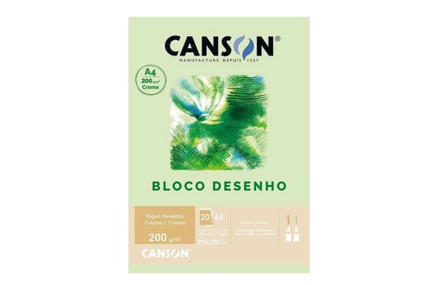 BLOCO DESENHO CANSON A4 200G/M² CREME 20 FOLHAS