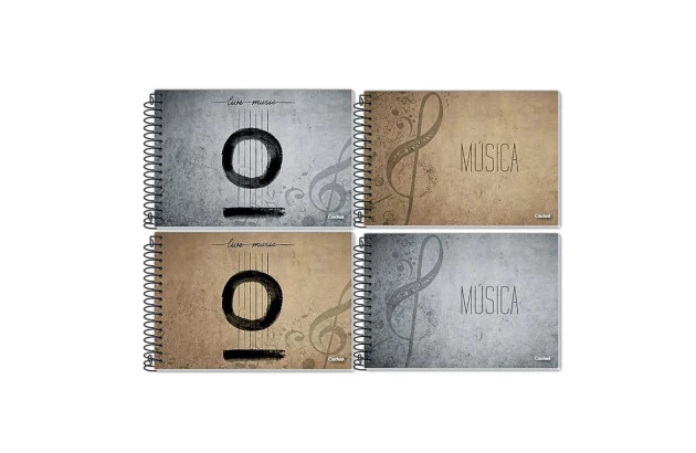 CADERNO DE MUSICA CAPA DURA ESPIRAL 80 FOLHAS HORIZONTAL CREDEAL