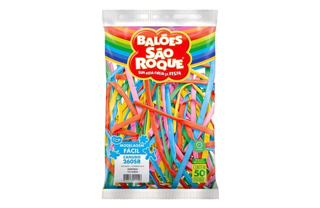 BALÃO CANUDO 260SR SORTIDO 50 UNDS SÃO ROQUE
