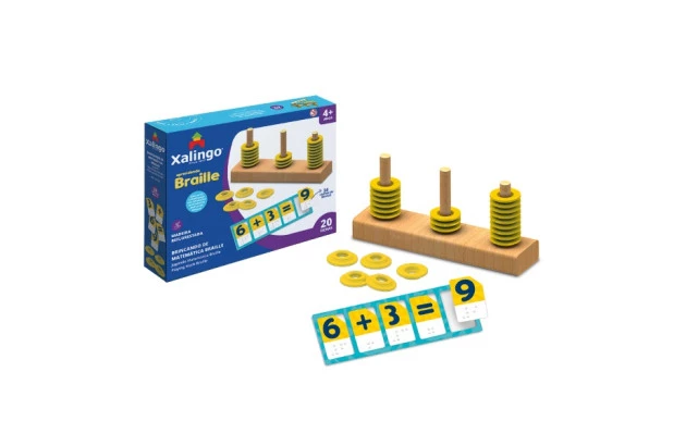 JOGO BRINCANDO DE MATEMATICA BRAILLE 20 FICHAS XALINGO