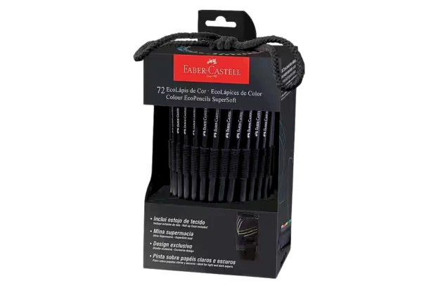 LÁPIS DE COR SUPERSOFT 72 CORES COM ESTOJO DE TECIDO FABER-CASTELL