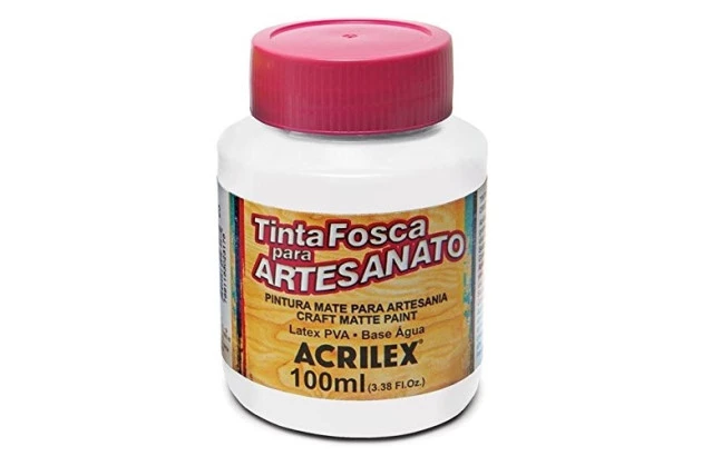 TINTA PVA FOSCA PARA ARTESANATO 100ML BRANCO 519 ACRILEX REF 3210