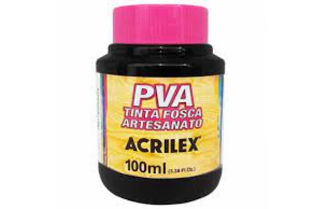 TINTA PVA FOSCA PARA ARTESANATO 100ML PRETO 520 ACRILEX REF 3210