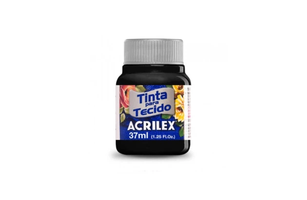 TINTA PARA TECIDO FOSCA 37ML PRETO 520 ACRILEX 4140