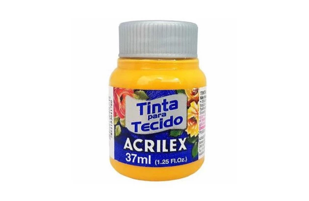TINTA PARA TECIDO FOSCA 37ML AMARELO OURO 505 ACRILEX 4140