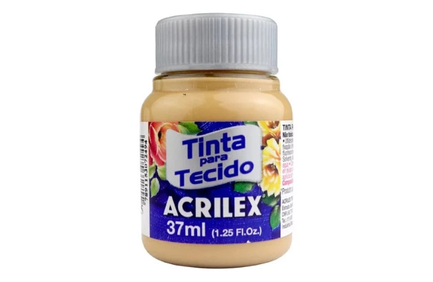 TINTA PARA TECIDO FOSCA 37ML CAMURÇA 525 ACRILEX 4140
