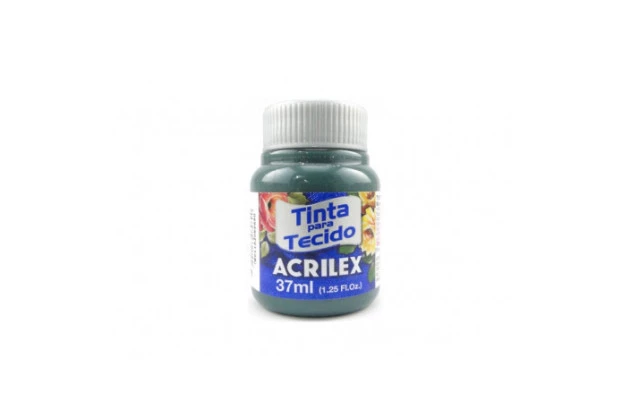 TINTA PARA TECIDO FOSCA 37ML CINZA ONIX 629 ACRILEX 4140