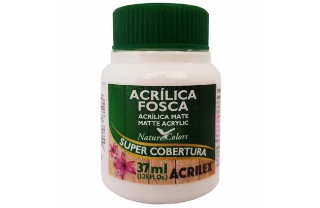 TINTA ACRÍLICA FOSCA 37ML BRANCO 519 SUPER COBERTURA ACRILEX 3560