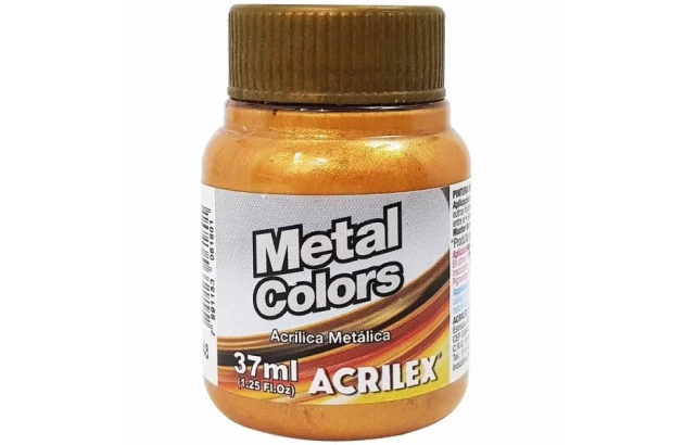 TINTA ACRÍLICA METÁLICA METAL COLORS 37ML OURO 532 ACRILEX 3640