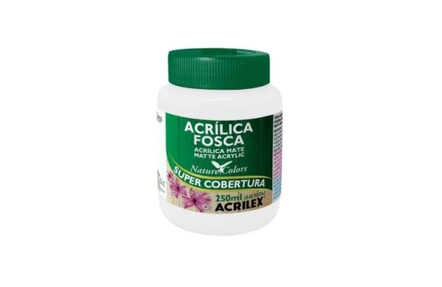 TINTA ACRÍLICA FOSCA 250ML BRANCO 519 SUPER COBERTURA ACRILEX 3525