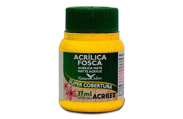 TINTA ACRÍLICA FOSCA 37ML AMARELO CADMIO 536 SUPER COBERTURA ACRILEX 3560