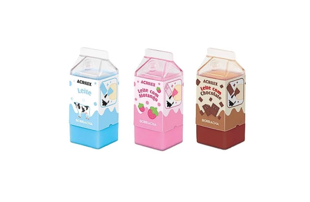 BORRACHA MILK CAIXA DE LEITE SORTIDAS ACRILEX