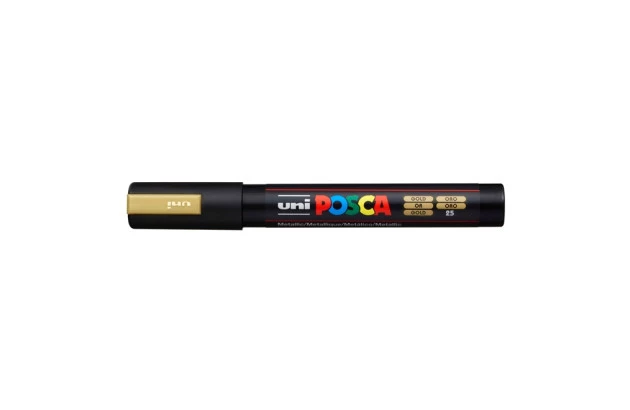 CANETA POSCA PC-5M 1.8 A 2.5 MM OURO METÁLICA BULLET UNI-BALL