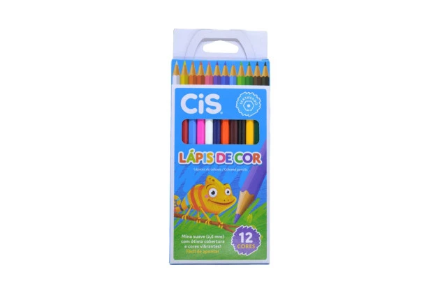 LAPIS DE COR 12 CORES COLORCIS SEXTAVADO SERTIC