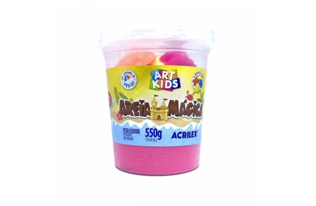 AREIA MÁGICA DIVERTIDA 550G MARAVILHA 107 - ACOMPANHA 3 MOLDES | ACRILEX 5950