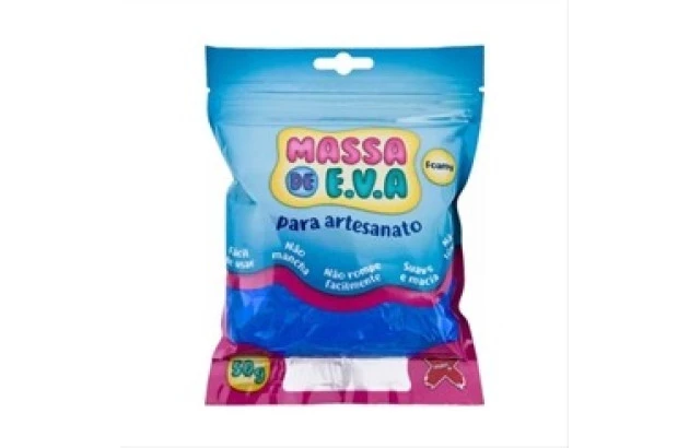 MASSA DE EVA LISA 50G AZUL ESCURO FOAMY | PARA MODELAGEM - MAKE+ 13002