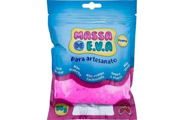 MASSA DE EVA LISA 50G ROSA FOAMY - PARA MODELAGEM | MAKE+ 13008