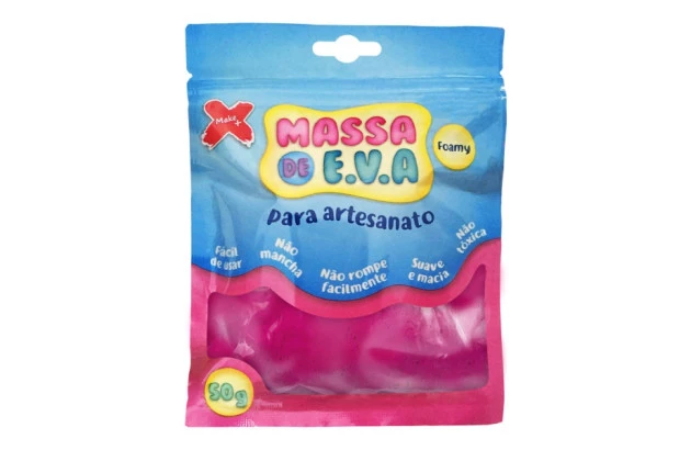 MASSA DE EVA LISA 50G PINK FOAMY | PARA MODELAGEM - MAKE+ 13015