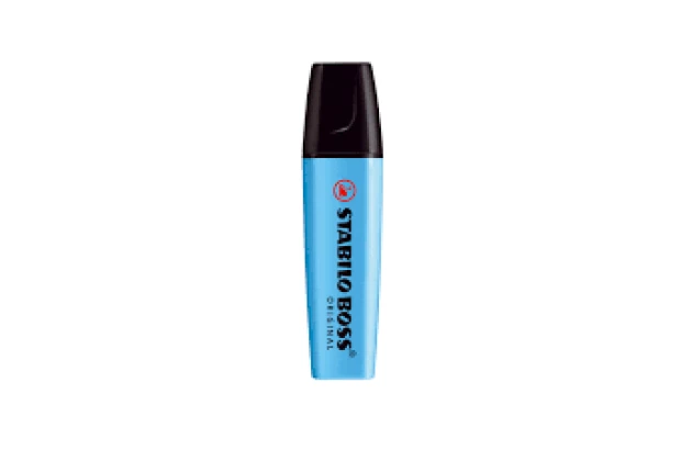 MARCA TEXTO STABILO BOSS AZUL NEON 70/31 CHANFRADO TRAÇO 2 A 5MM CORES VIBRANTES