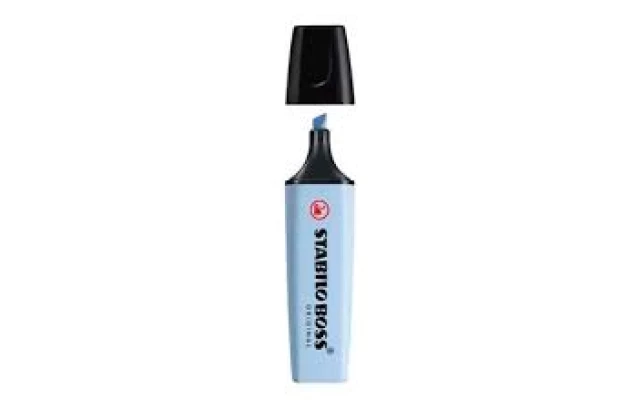 MARCA TEXTO STABILO PASTEL AZUL NUBLADO 70/111 CHANFRADO TRAÇO 2 A 5MM CORES VIBRANTES
