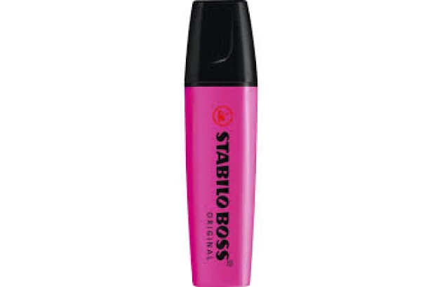 MARCA TEXTO STABILO BOSS ROSA ESCURO 70/58 CHANFRADO TRAÇO 2 A 5MM CORES VIBRANTES