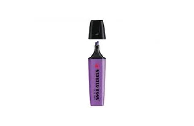 MARCA TEXTO STABILO BOSS VIOLETA 70/55 CHANFRADO TRAÇO 2 A 5MM CORES VIBRANTES