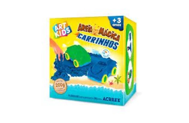 BRINQUEDO AREIA MÁGICA CARRINHOS 200G DE AREIA MÁGICA ART KIDS REF 5922 - ACRILEX